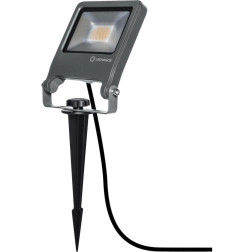 LEDstraler 20w 3000k ZWART + grondpin