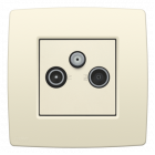 100-69550-Aansluiting Tv/Fm/Sat Creme 100-69550-Niko