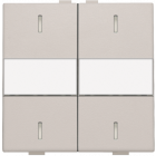 102-00038-Toets 2X met lens en tekstvenster Light Grey 102-00038-Niko