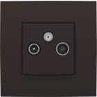 124-69551-Centraalplaat TV/FM/Satelliet Dark Brown 124-69551-Niko