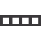 158-76400-Afdekplaat 4-voudig 71mm Pure Alu Black 158-76400-Niko