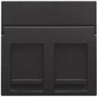 200-65200-Centraalplaat data 2x RJ Piano Black Coated 200-65200-Niko