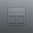 220-65200-Centraalplaat data 2x RJ Alu Grey Coated 220-65200-Niko