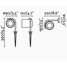 FAR71546-Tuinspot GU10 ZWART + grondpin + muurbeugel-Faro