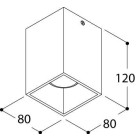 TAL371906-Opbouwspot vierkant GU10 ZWART-TAL