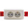 2 x Contactdoos 2P+A 45 x 45 + Kader  06-002-29