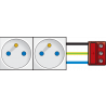 Contactdoos 2P+A 45 x 45 Dubbel  06-002