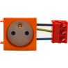 Contactdoos 2P+A 45 x 45 Oranje  06-030