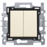 Dubbele wisselschakelaar set  Creme 100-62600