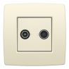 Aansl, Tv+Fm Interkabel Creme 100-69531