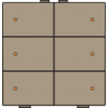 Home Control Zesvoudige Drukknop + LED Bronze 123-52006