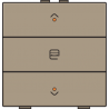 Home Control Zesvoudige Drukknop + LED Bronze 123-52033