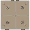 Home Control Ventilatie + LED Bronze 123-52054
