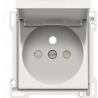 Centraalplaat Stopcontact + Klapdeksel White Coated 154-66603