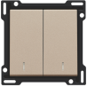 2X1/2 Toets met lens Champagne Coated 157-61507