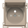 Centraalplaat Stopcontact + Klapdeksel Champagne Coated 157-66603