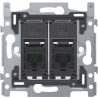 Inbouwraam 2 x RJ45 UTP CAT5E schroef  170-65252