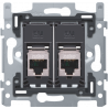 Inbouwraam 2 x RJ45 STP CAT5E schroef  170-65256