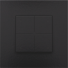 Home Control Viervoudige Drukknop + LED Piano Black Coated 200-52004