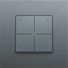 Home Control Viervoudige Drukknop + LED Alu Grey Coated 220-52004