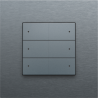 Home Control Zesvoudige Drukknop + LED Alu Grey Coated 220-52006