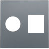 Centraalplaat Aansluiting Tv/Rj45 Alu Grey Coated 220-65702