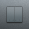 Knoppen Tweevoudige Rolluikdrukknop Alu Grey Coated 220-65918